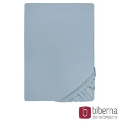 biberna Feinjersey-Spannbetttuch taubenblau, 1x 180x200 cm - 200x200 cm