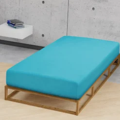 biberna Feinjersey-Spannbetttuch türkis, 1x 180x200 cm - 200x200 cm