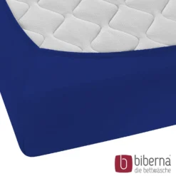 biberna Feinjersey-Spannbetttuch saphir, 1x 180x200 cm - 200x200 cm