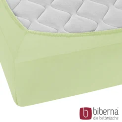 biberna Feinjersey-Spannbetttuch pistaziengrün, 1x 180x200 cm - 200x200 cm