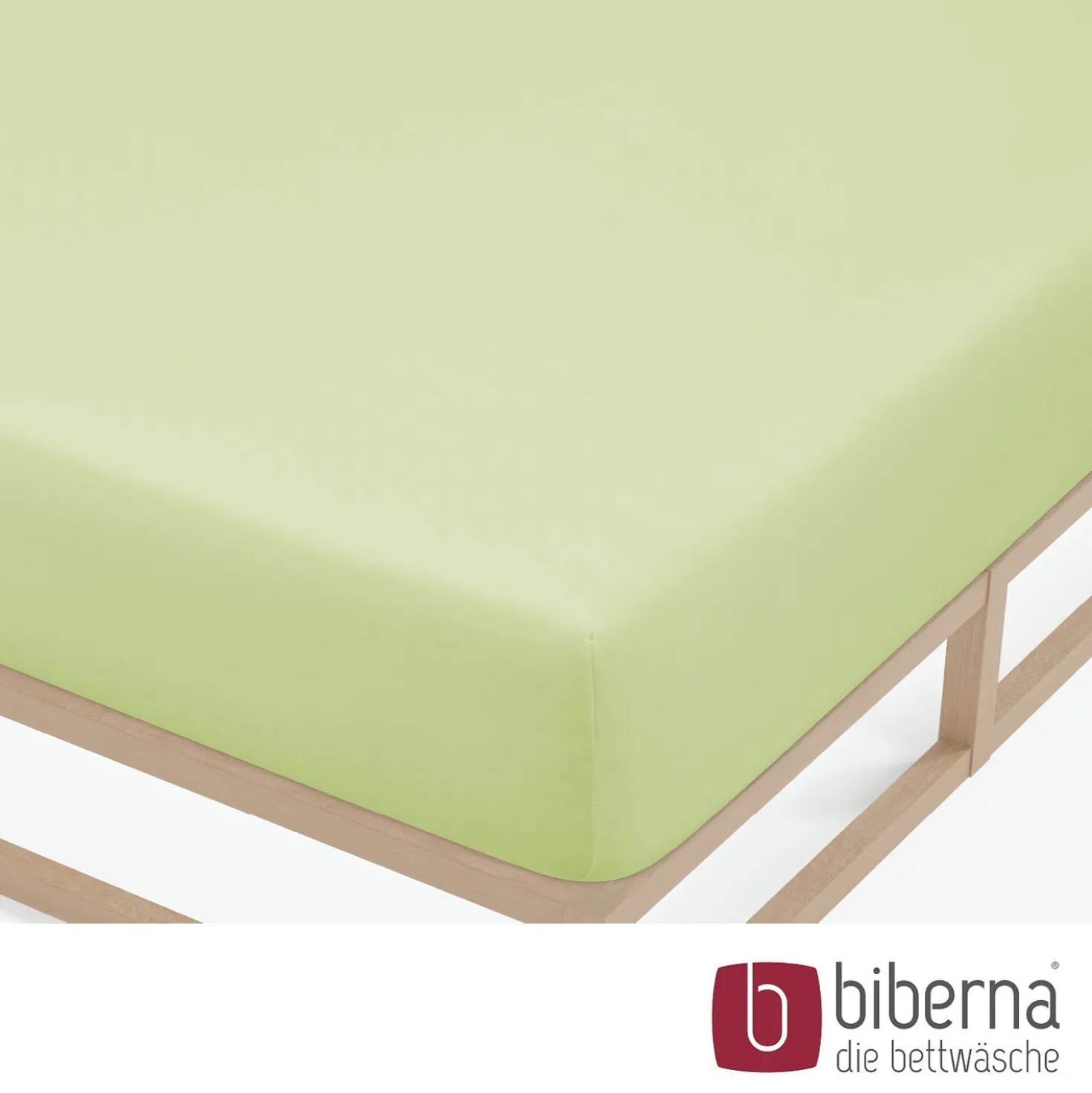 biberna Feinjersey-Spannbetttuch pistaziengrün, 1x 180x200 cm - 200x200 cm