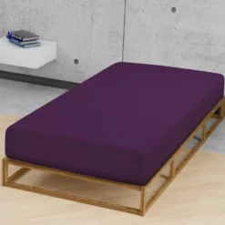 biberna Feinjersey-Spannbetttuch dunkel violett, 1x 180x200 cm - 200x200 cm