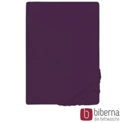 biberna Feinjersey-Spannbetttuch dunkel violett, 1x 180x200 cm - 200x200 cm