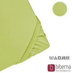biberna Feinjersey-Spannbetttuch apfelgrün, 1x 180x200 cm - 200x200 cm