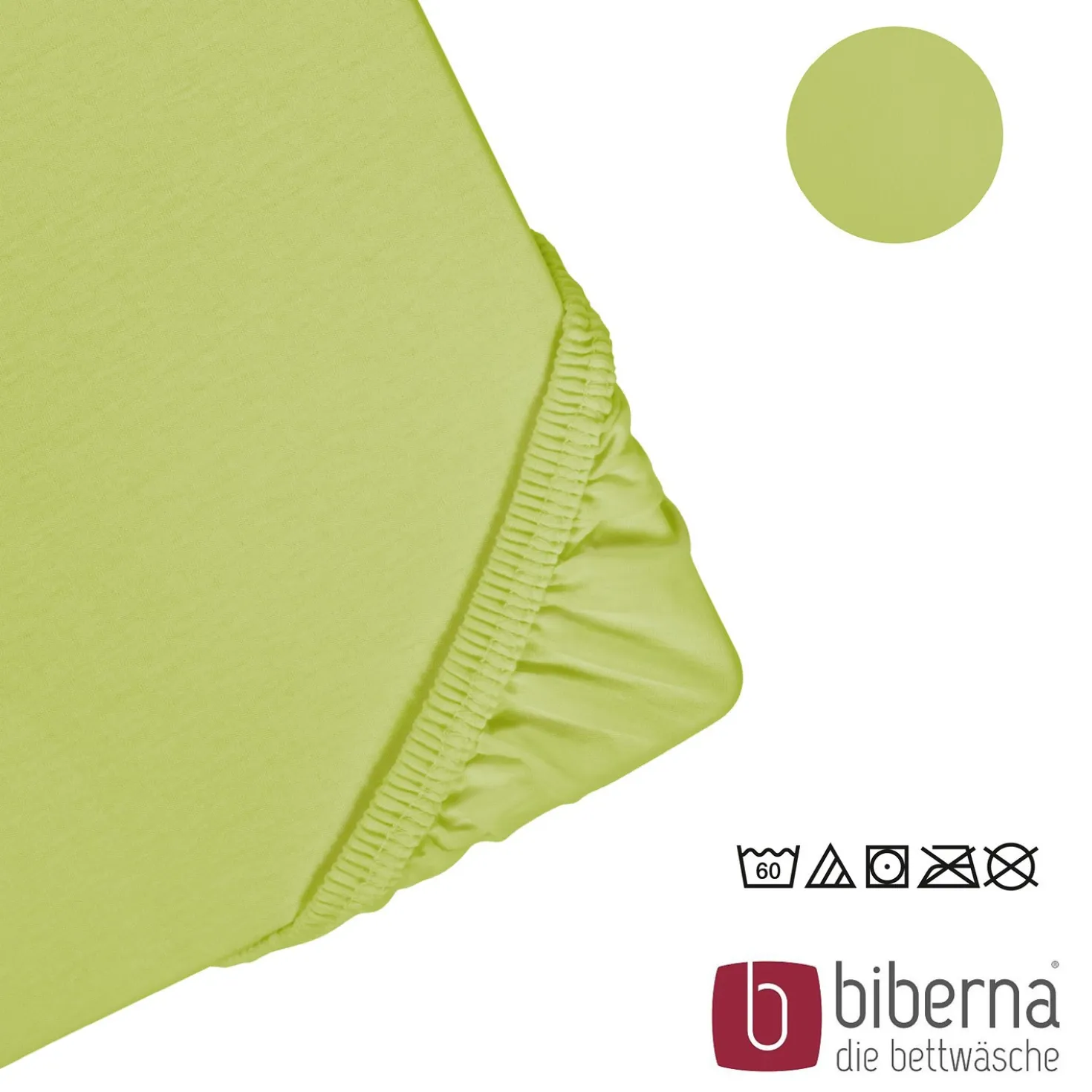 biberna Feinjersey-Spannbetttuch apfelgrün, 1x 180x200 cm - 200x200 cm
