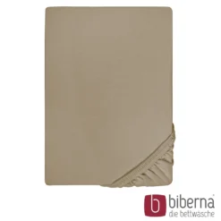 biberna Feinjersey-Spannbetttuch taupe, 1x 180x200 cm - 200x200 cm