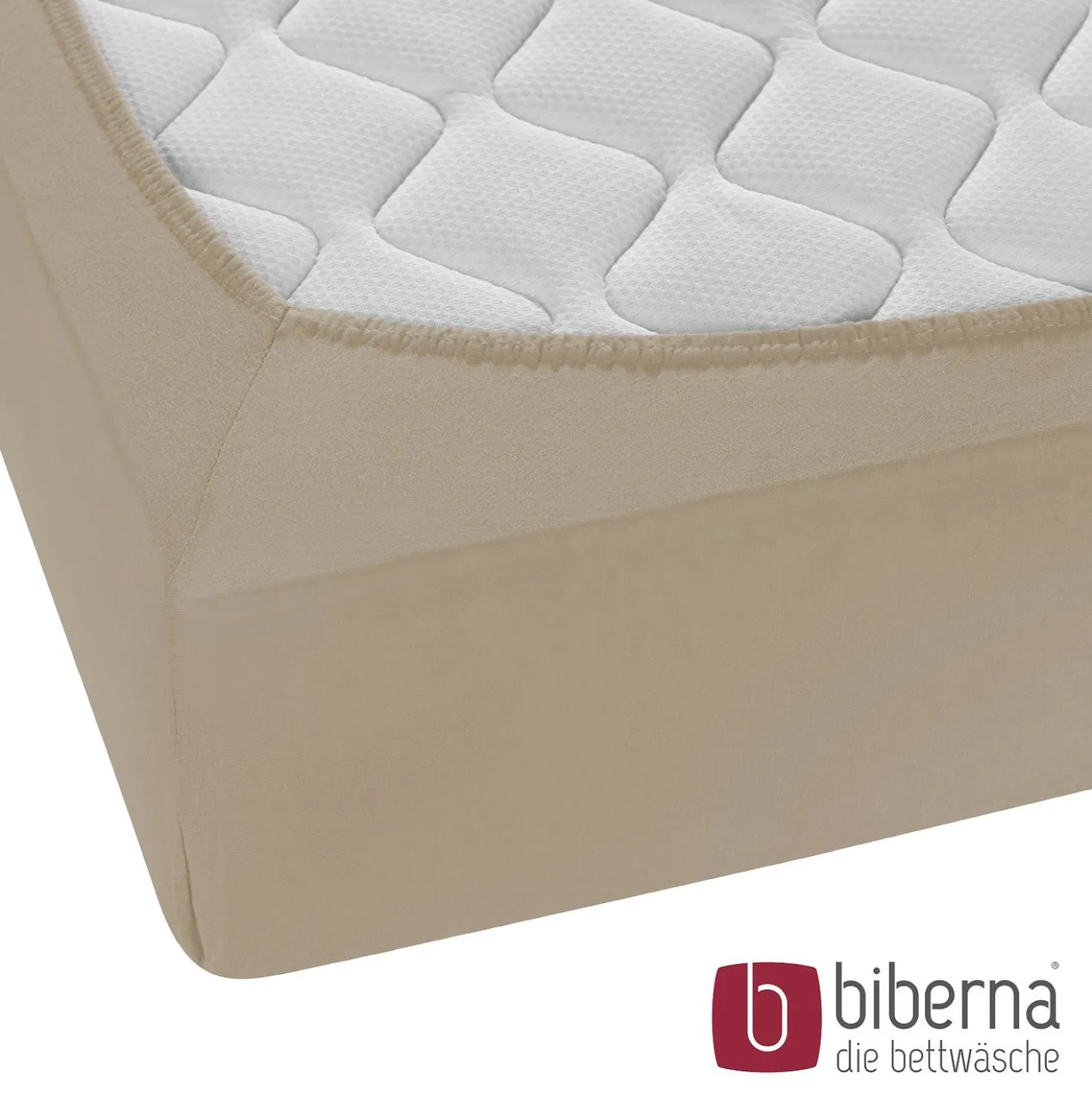 biberna Feinjersey-Spannbetttuch taupe, 1x 180x200 cm - 200x200 cm