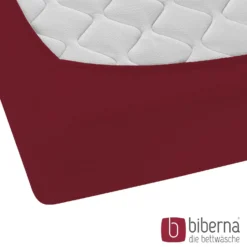 biberna Feinjersey-Spannbetttuch burgund, 1x 180x200 cm - 200x200 cm