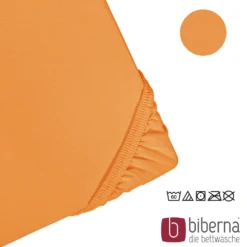 biberna Feinjersey-Spannbetttuch nektarine, 1x 180x200 cm - 200x200 cm