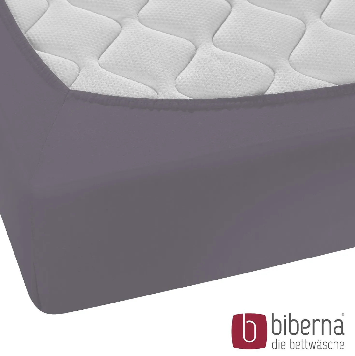 biberna Feinjersey-Spannbetttuch silber/grau, 1x 60x120 cm - 70x140 cm