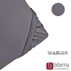 biberna Feinjersey-Spannbetttuch silber/grau, 1x 60x120 cm - 70x140 cm