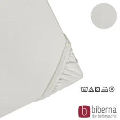 biberna Feinjersey-Spannbetttuch grau, 1x 60x120 cm - 70x140 cm