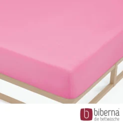 biberna Feinjersey-Spannbetttuch pink, 1x 60x120 cm - 70x140 cm