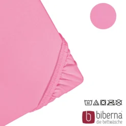 biberna Feinjersey-Spannbetttuch pink, 1x 60x120 cm - 70x140 cm