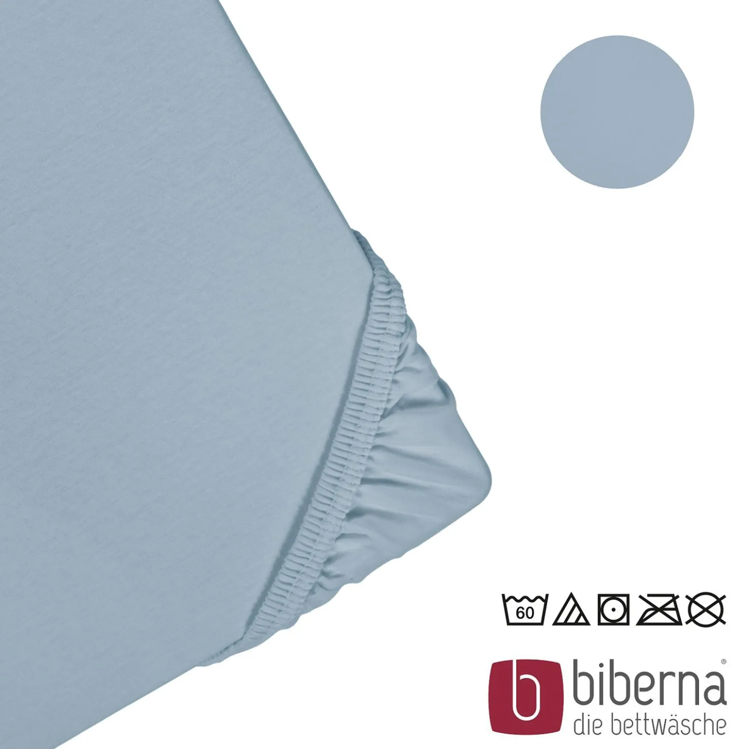 biberna Feinjersey-Spannbetttuch taubenblau, 1x 60x120 cm - 70x140 cm