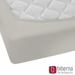 biberna Feinjersey-Spannbetttuch grau, 1x 90x190 cm - 100x200 cm