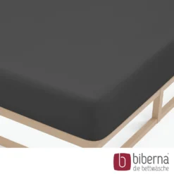 biberna Feinjersey-Spannbetttuch titanium, 1x 90x190 cm - 100x200 cm
