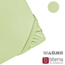 biberna Feinjersey-Spannbetttuch pistaziengrün, 1x 60x120 cm - 70x140 cm