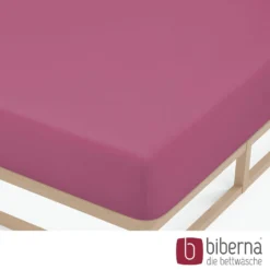 biberna Feinjersey-Spannbetttuch brombeer, 1x 90x190 cm - 100x200 cm