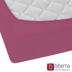 biberna Feinjersey-Spannbetttuch brombeer, 1x 90x190 cm - 100x200 cm