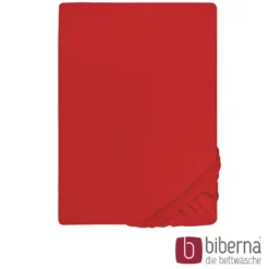 biberna Feinjersey-Spannbetttuch rot, 1x 90x190 cm - 100x200 cm