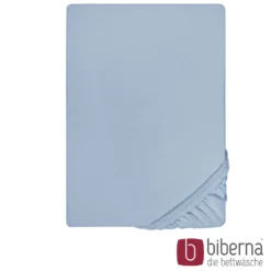 biberna Feinjersey-Spannbetttuch eisblau, 1x 90x190 cm - 100x200 cm