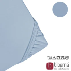 biberna Feinjersey-Spannbetttuch eisblau, 1x 90x190 cm - 100x200 cm