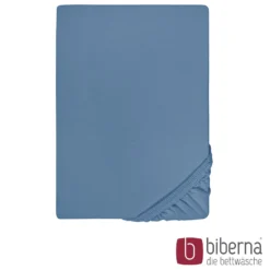 biberna Feinjersey-Spannbetttuch azurblau, 1x 90x190 cm - 100x200 cm