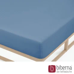 biberna Feinjersey-Spannbetttuch azurblau, 1x 90x190 cm - 100x200 cm