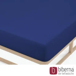 biberna Feinjersey-Spannbetttuch saphir, 1x 90x190 cm - 100x200 cm