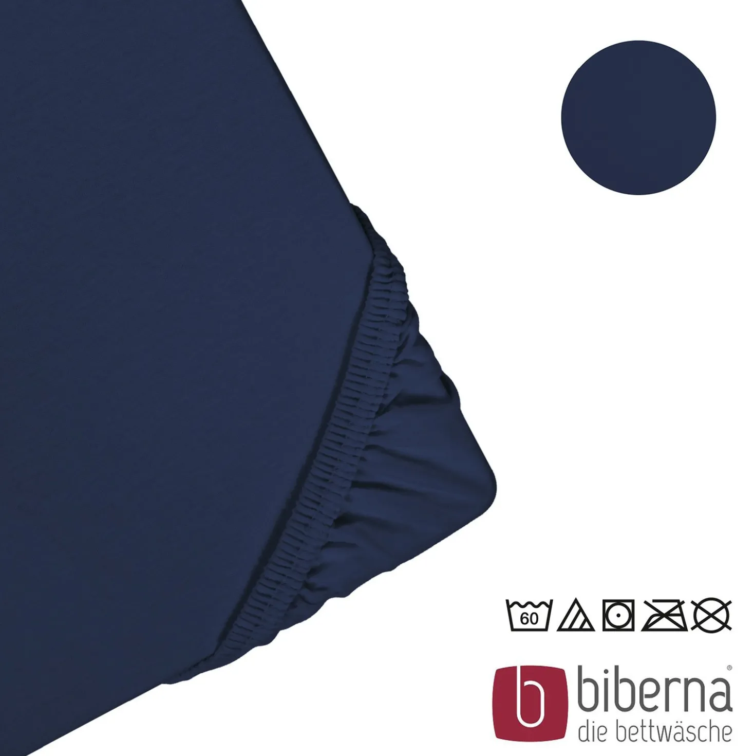 biberna Feinjersey-Spannbetttuch marine, 1x 90x190 cm - 100x200 cm
