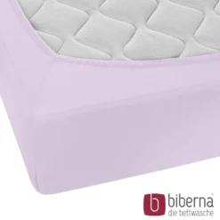 biberna Feinjersey-Spannbetttuch flieder, 1x 90x190 cm - 100x200 cm