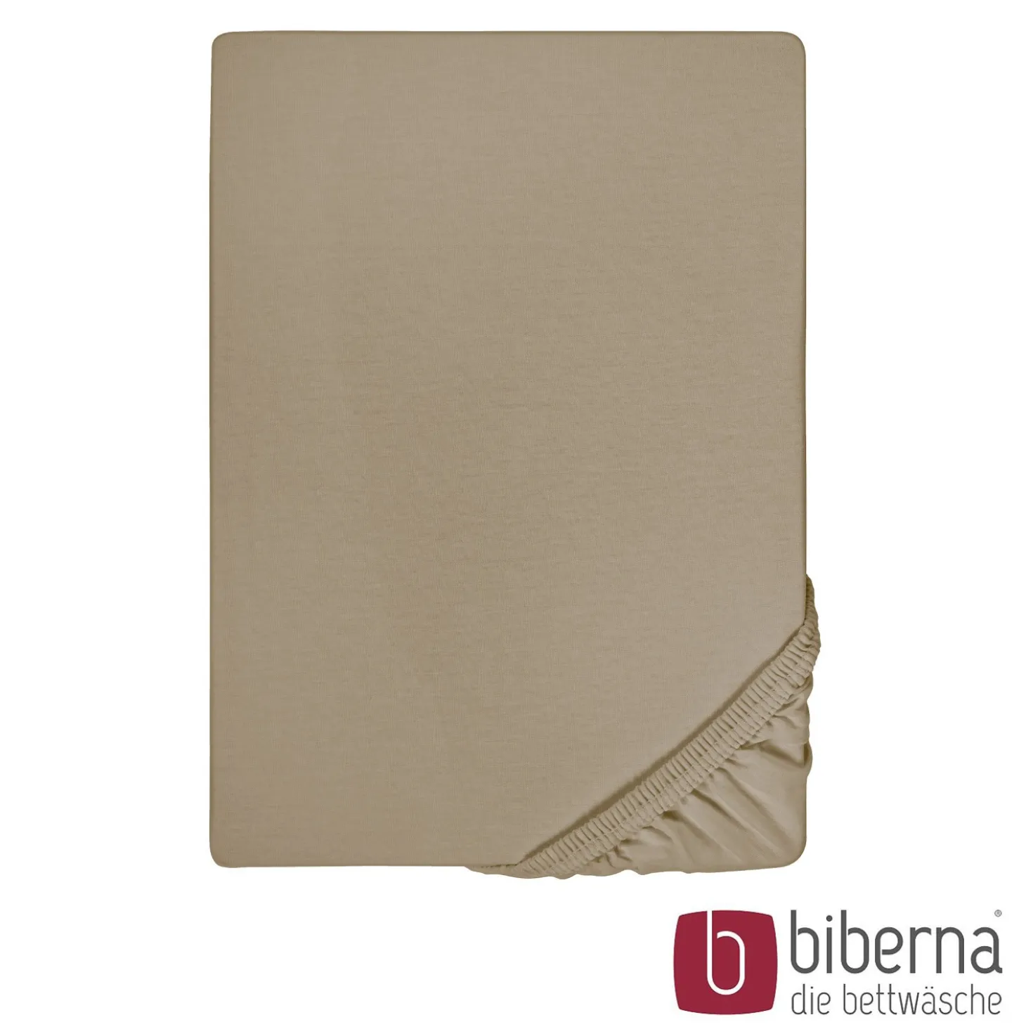 biberna Feinjersey-Spannbetttuch taupe, 1x 60x120 cm - 70x140 cm