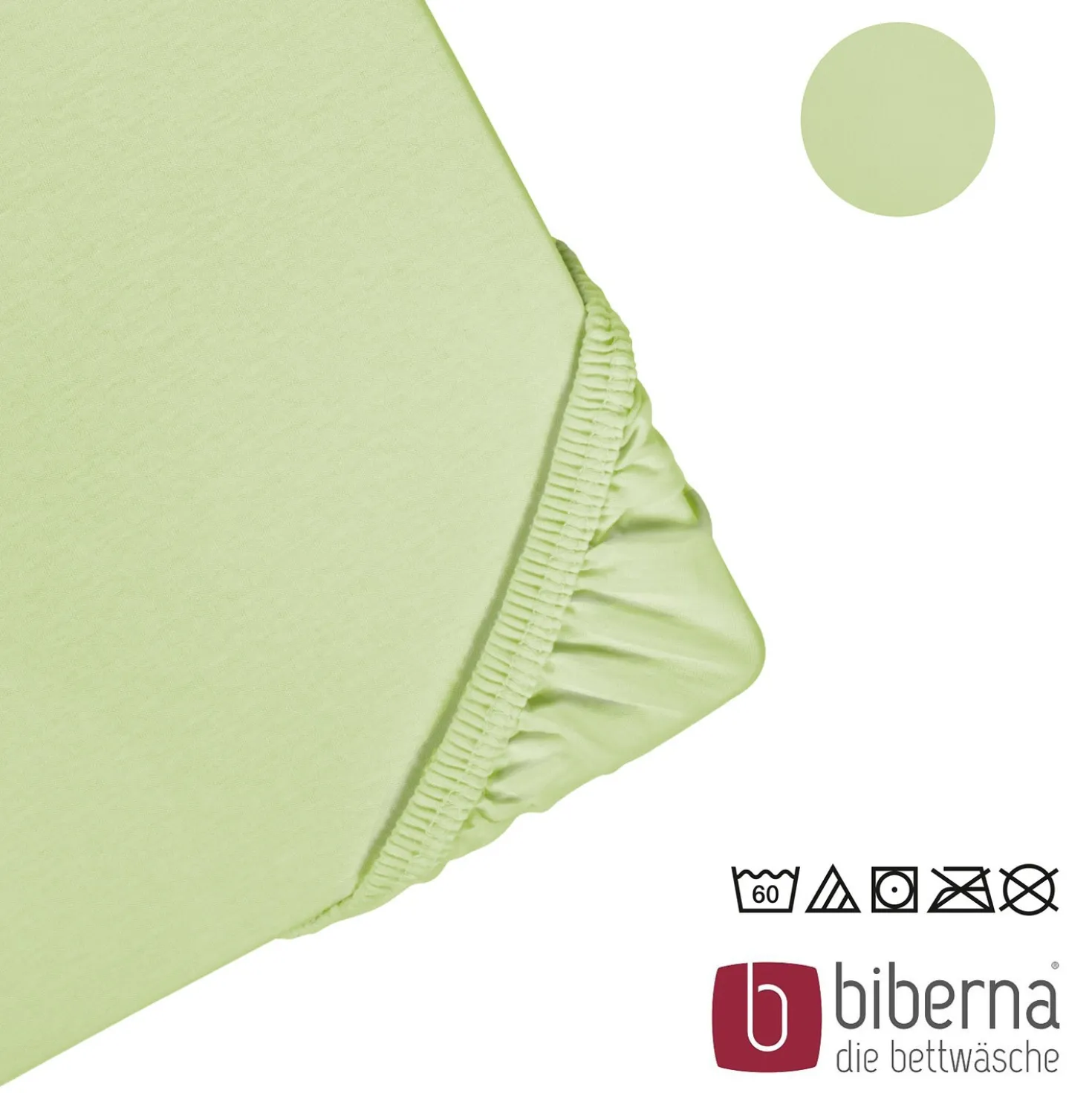 biberna Feinjersey-Spannbetttuch pistaziengrün, 1x 90x190 cm - 100x200 cm