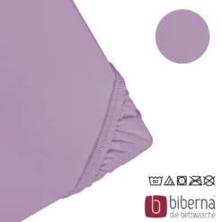 biberna Feinjersey-Spannbetttuch viola, 1x 90x190 cm - 100x200 cm