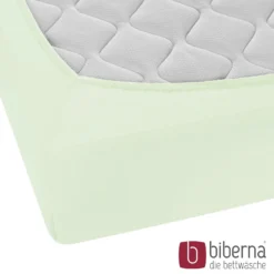 biberna Feinjersey-Spannbetttuch mint, 1x 90x190 cm - 100x200 cm