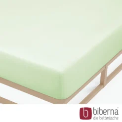 biberna Feinjersey-Spannbetttuch mint, 1x 90x190 cm - 100x200 cm