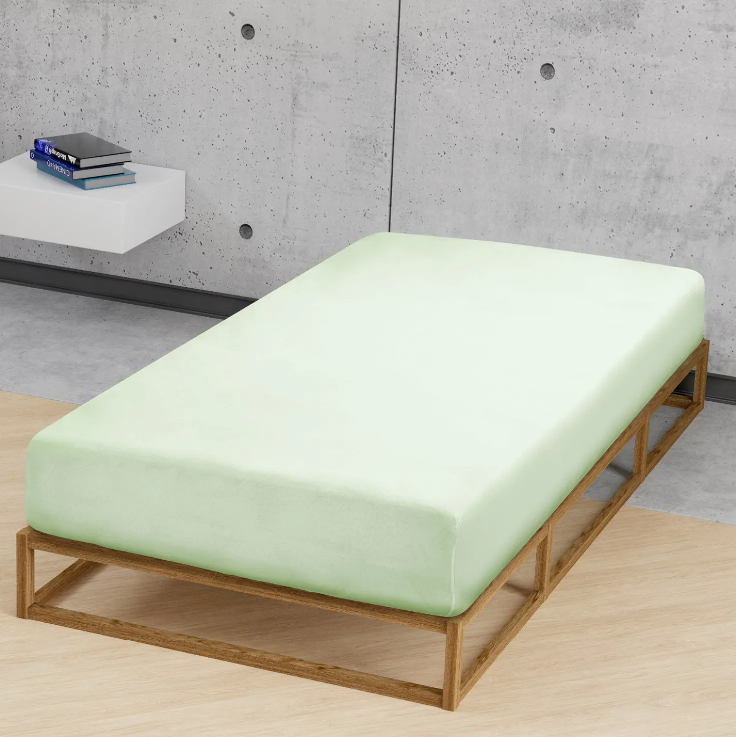 biberna Feinjersey-Spannbetttuch mint, 1x 90x190 cm - 100x200 cm