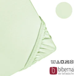 biberna Feinjersey-Spannbetttuch mint, 1x 90x190 cm - 100x200 cm
