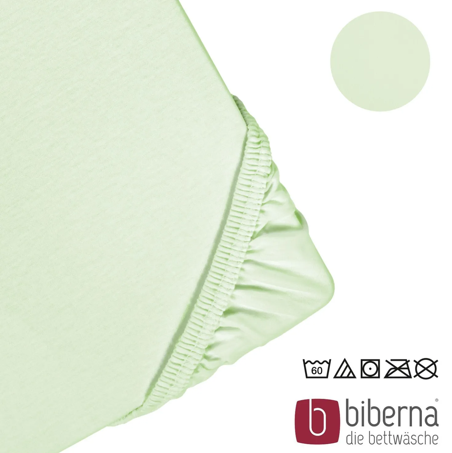 biberna Feinjersey-Spannbetttuch mint, 1x 90x190 cm - 100x200 cm