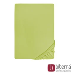 biberna Feinjersey-Spannbetttuch apfelgrün, 1x 90x190 cm - 100x200 cm