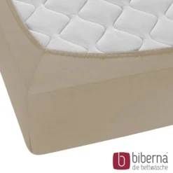 biberna Feinjersey-Spannbetttuch taupe, 1x 90x190 cm - 100x200 cm