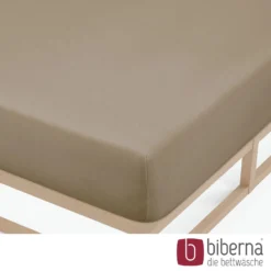 biberna Feinjersey-Spannbetttuch taupe, 1x 90x190 cm - 100x200 cm