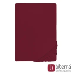 biberna Feinjersey-Spannbetttuch burgund, 1x 90x190 cm - 100x200 cm