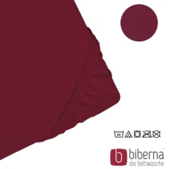 biberna Feinjersey-Spannbetttuch burgund, 1x 90x190 cm - 100x200 cm