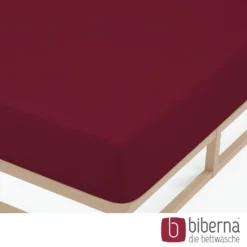 biberna Feinjersey-Spannbetttuch burgund, 1x 90x190 cm - 100x200 cm
