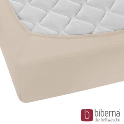 biberna Feinjersey-Spannbetttuch kitt, 1x 90x190 cm - 100x200 cm