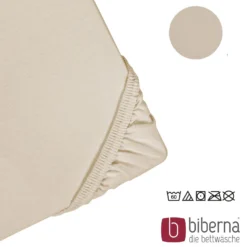 biberna Feinjersey-Spannbetttuch kitt, 1x 90x190 cm - 100x200 cm