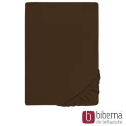 biberna Feinjersey-Spannbetttuch topas / mocca, 1x 90x190 cm - 100x200 cm