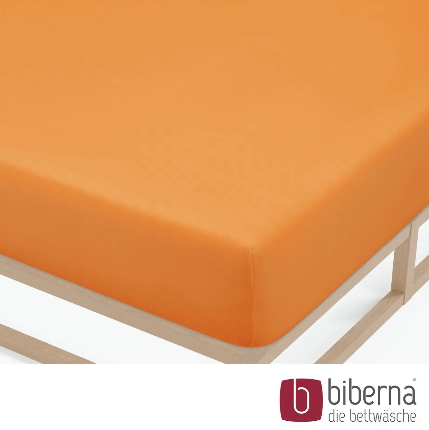biberna Feinjersey-Spannbetttuch nektarine, 1x 90x190 cm - 100x200 cm
